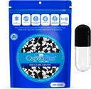 Capsuline Size 4 Empty Gelatin Capsules, Black/Clear - 1000 Count ¦ Gluten Free, Kosher, Non-GMO Certified ¦ Pure Bovine Pill Caps for DIY Supplement Filling
