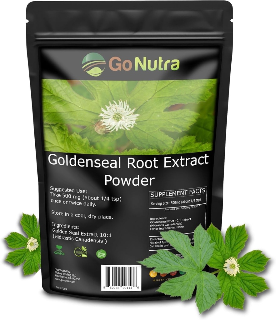 Go Nutra Goldenseal Root Extract Pure Goldenseal Potent 10:1 Goldenseal Extract 4oz. Herbal Suplemento Golden Seal Root