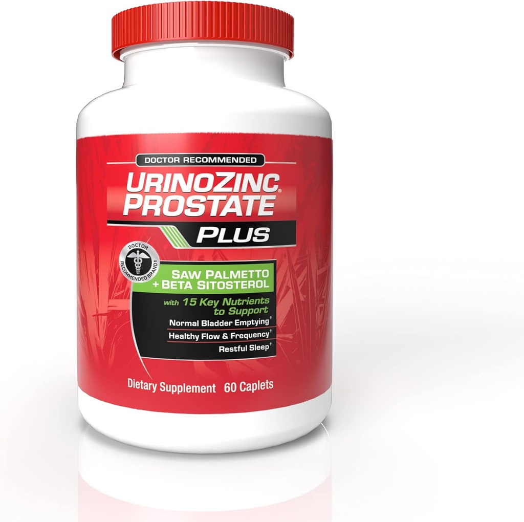Urinozinc Prostate Plus, Saw Palmetto " Beta Sitosterol Supplement for Men, Reduce Frequent Urination (1 Month Supply, 60 Count)