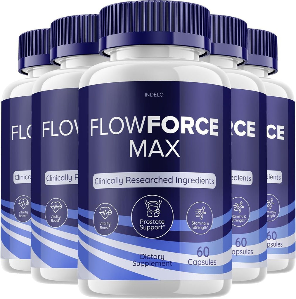 (5 Pack) FlowForce Max Suplemento Energía Avanzada, Suplemento para Hombres, Flow Force Control Suplementos Flowforce Max para Hombre Salud, FlowForce Reseñas (300 cápsulas)