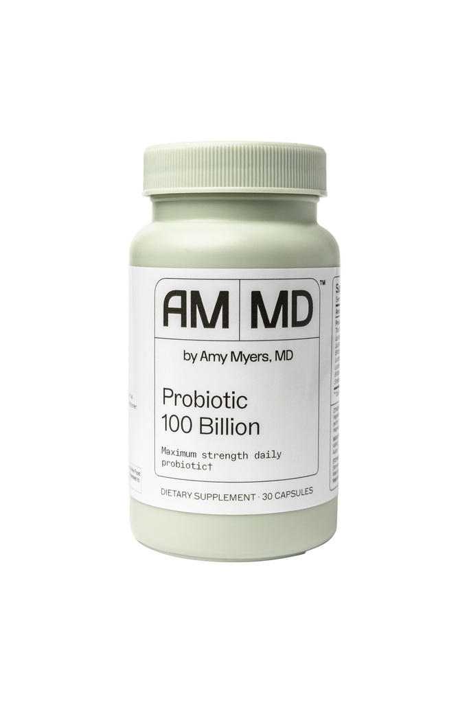Amy Myers MD Probiotic Capsules 100 Billion - Probiótico diario de máxima fuerza - Suplemento de salud gastrointestinal - Apoyo a la digestión &amp; inmunos