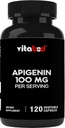 Apigenin 100mg por Serving - 120 cápsulas vegetales - Extracto de la flor de la manzanilla - Formación de no Hábito - Bioflavonoides activos " Antioxidantes