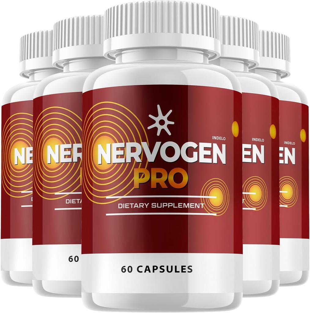 (5 Pack) Nervogen Pro Capsules, Nervogen Pro for Neuropathy Capsules, Nervogen Pro Advanced Formula Dietary Supplement, Vitamin C Zinc Enhanced - Nervogen Pro Reviews (300 cápsulas)
