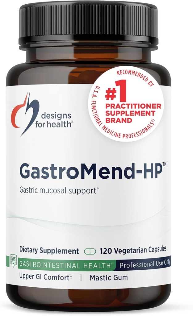 Diseños para Health GastroMend HP - Gut Health Supplements - Gut Mucosa Support with Mastic Gum + DGL Licorice + 'Vitamin U' - May Help Occasional Bloating or Upset Stomach - Vegan (120 cápsulas)
