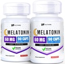 HealthFare Melatonin 60mg Silencioso Pack of 2 ← 90 Veg Capsules Cada ← High-Strength Fórmula ← Vegetarian, Non-GMO, Gluten-Free