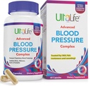ULTALIFE Blood Pressure Supplement Complex - Advanced Blood Pressure Supplement Complex - Hawthorn Berry, Hibiscus, Ajo, Forskolin - 14 Vitaminas &amp; Herbs, 30 Day Supply in Veggie Capsules