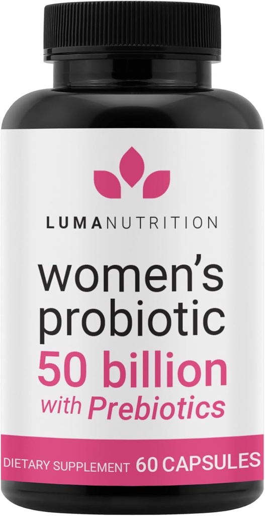 Luma Nutrition Probiotics for Women with Prebiotics - 50 Billion CFU - Formulated for Digestive, Immune & Feminine Support - 60 Capsules