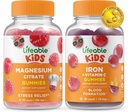 Niños de Magnesio Lifeable + Hierro &amp; Vitamina C Kids, Gummies Bundle - Gran Tasting, Suplemento de Vitamina, Gluten Gratis, GMO Gratis, Chewable Gummy