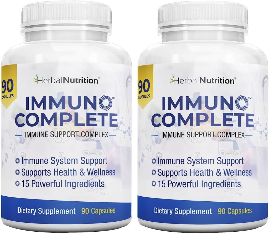 Immuno completa un suplemento de soporte inmune con vitamina C, D, Zinc, Magnesio, Elderberry y 10 ingredientes sinérgicos para soporte inmunitario (2)