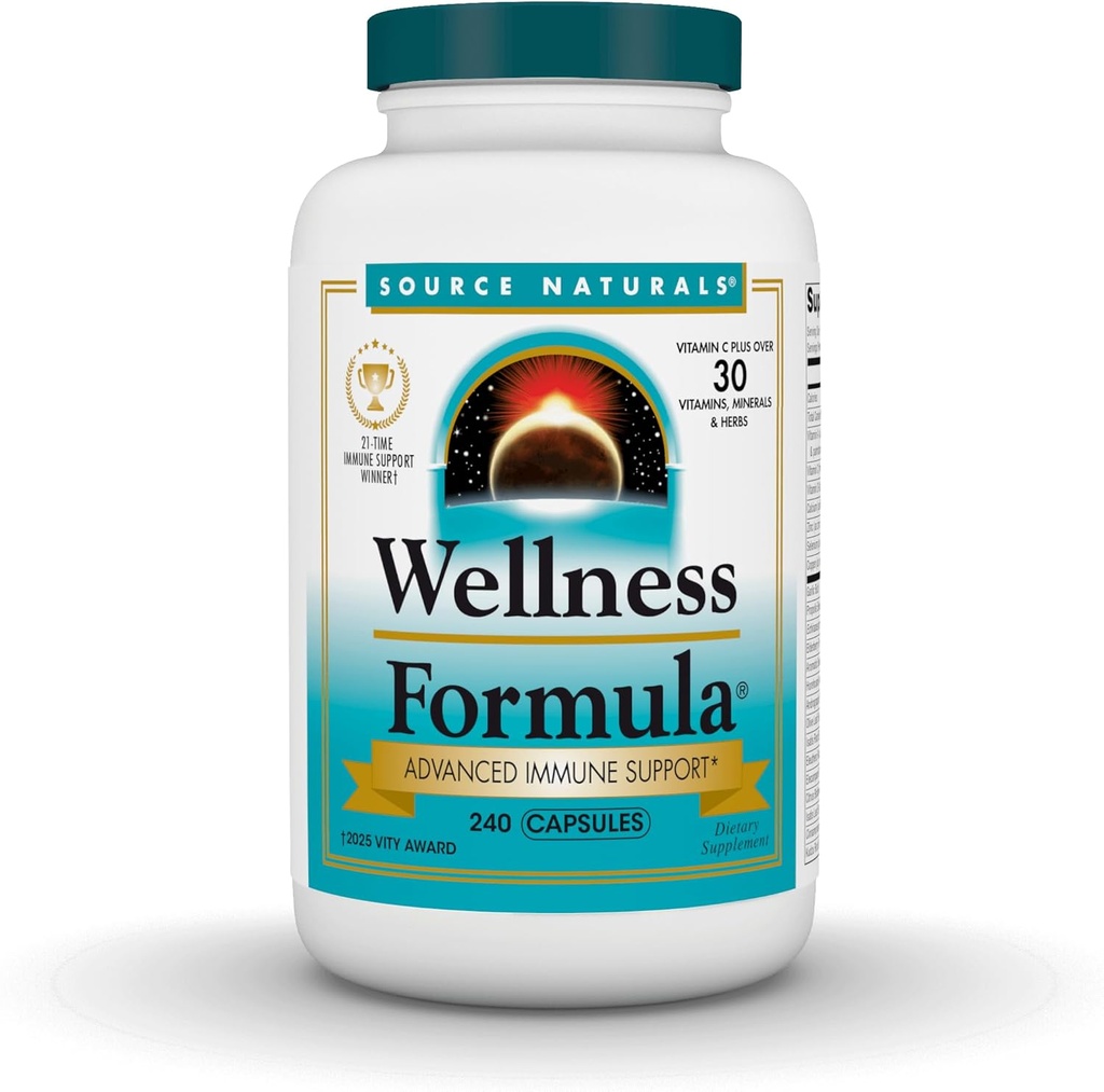 Fuente Natural Wellness Fórmula Bio-Alineado Vitaminas " Herbal Defense Advanced Immune Support* - Suplemento dietético " Immunity Booster - 240 cápsulas