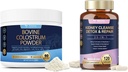 Totaria 120 Cuentas Riñón Limpieza Detox & Reparación Capsules + Bovine Colostrum Suplemento Polvo
