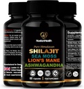 Shilajit, Sea Moss, Lion's Mane y Ashwagandha Capsules - Suplemento integral de bienestar para la mente, el cuerpo y la realidad - 60 cápsulas veganas