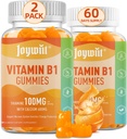 Vitamina B1 Gummies 100mg para adultos &amp; niños, Thiamine B1 Suplemento con 600 mg de calcio, Nervous System Supports " Boost Energy, Orange Flavor, Non GMO, Vegan, 120 Chewable Gummies