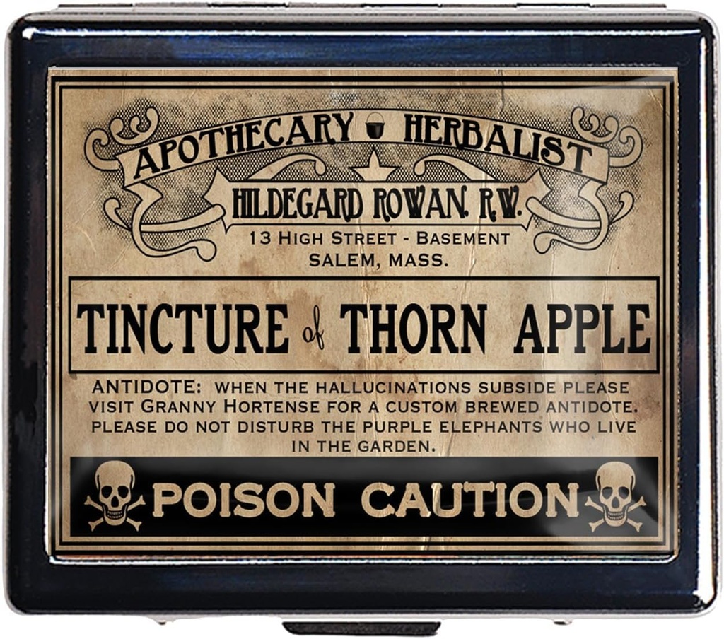 7 días cromado brillante plata píldora organizador con espejo interior tiene 8 compartimientos separados rectángulo 7 días caja de la píldora de la caja (Apothecary Label)