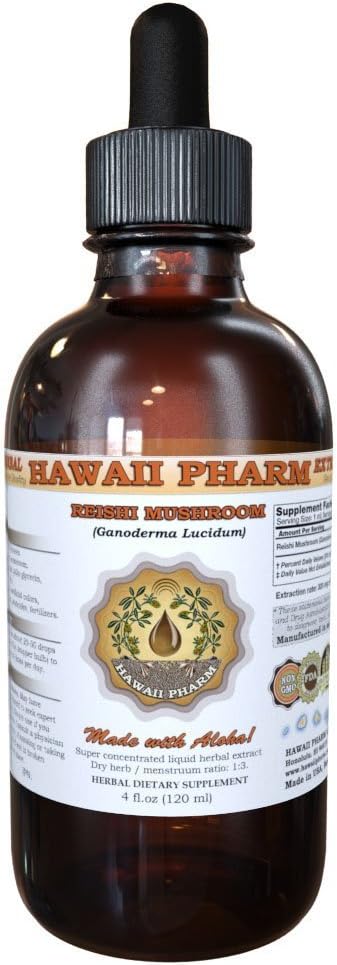 HawaiiPharm Reishi - Tónica de Emperadores (Ganoderma Lucidum) Extracto Tintura 4 fl.oz (120 Ml)