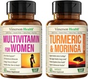 Vimerson Health Women’s Multivitamin &amp; Turmeric Moringa Suplemento para Immune Support, Energy, Mood, Hair, Skin, Nails, Joints and Digestion.