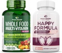 Bienestar integral Multivitamina Alimentaria para Mujeres - Multi Vitaminas Naturales, Minerales, Extractos Orgánicos Feliz Fórmula Natural Suplemento de Alivio de Fórmula
