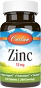 Carlson - Zinc, 15 mg, Zinc Suplemento, Zinc Gluconate, Immune Support &amp; Skin Health, Zinc Tablets, Antioxidante, Zinc Capsules, 250 Tablets