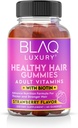 Blaq Luxury Biotin Gummies - Hair Growth Vitamins with 5000mcg Biotin per Serving | Vitamins B12, B6, Folic Acid, Iodine, Zinc | Hair Supplement for Hair Growth | for Women & Men | 1 Month Supply