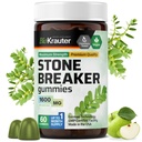 BIO KRAUTER Chanca Piedra Breaker Gummies - 1600 mg Fuerza - 60 Chews veganos - Natural Kidney &amp; Gallbladder Cleanse Suplemento
