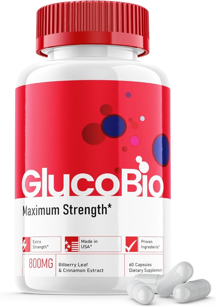 Glucobio Capsules - Fórmula Oficial - Gluco Bio Support Suplemento Vitamin Pills, Glucobio Health and Wellness Capsules Maximum Strength, Glucobio, Gluco Bio Pills Advanced Support (60 Capsules)