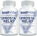Investigación Verified® Prosta Relief - Saw Palmetto y Bioperine® - Salud de próstata; Salud de la vejiga y orina, conducción y rendimiento; Puro Natural, 90 cápsulas (Pack of 2)