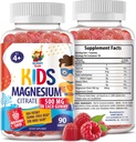 Gummies de Magnesio Libre de Azúcar para Niños &amp; Adolescentes - 500 mg Citrato de Magnesio Calma - Magnesio Chewable Gummy Suplemento para el sueño, Mood &amp; Muscle Support - 90 Gummies