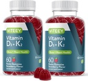 VITEEY Vitamina D3 K2 Gummies - 1000 UI Vitamina D3 y K2 100mcg - Hueso & Corazón Salud para Adultos y Adolescentes - Vegetariano, Gelatina Gratis, GMO Gratis - Tasty Chewable D3K2 Vitaminas Strawberry Flavored Gummy