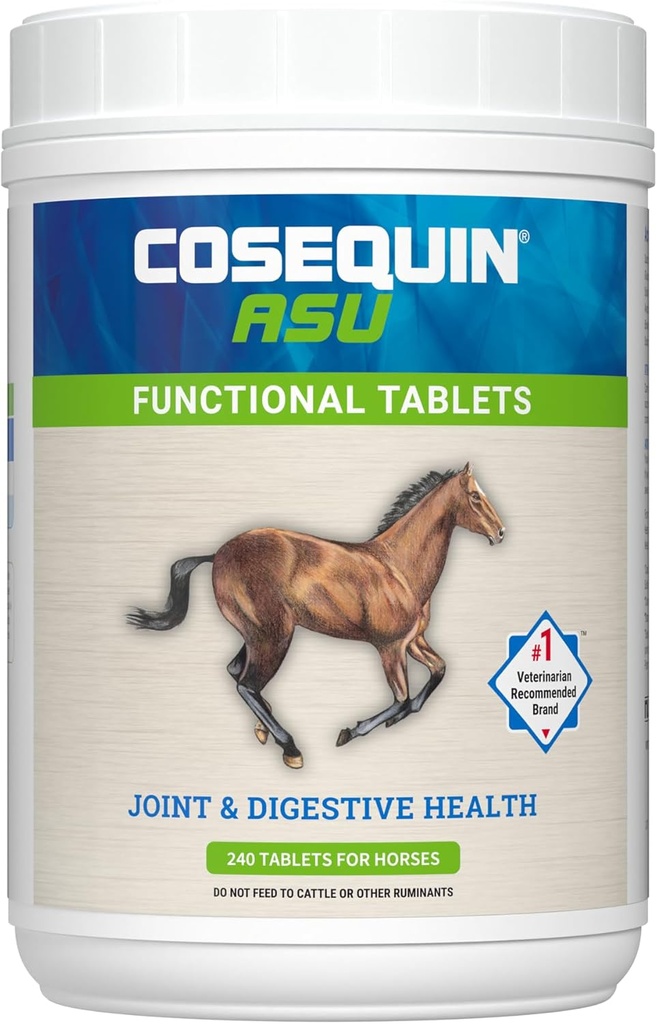 Nutramax Cosequin ASU Joint " Digestive Health Tablets funcionales para caballos, 240 Tablets