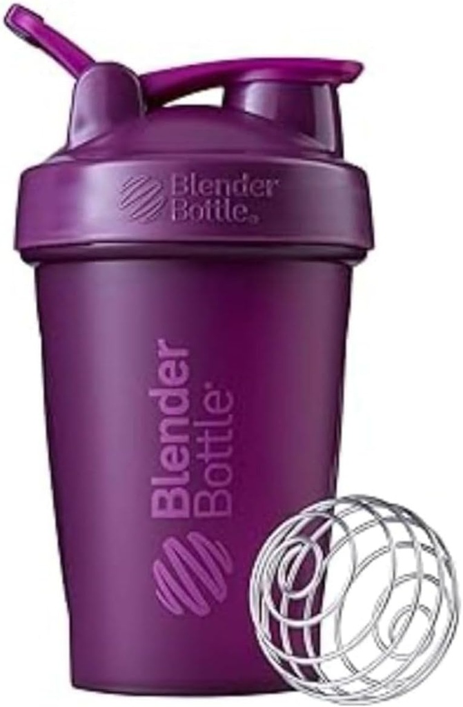 BlenderBottle Classic Shaker Bottle Perfect para Protein Shakes y Pre Workout, 20-Once, Plum