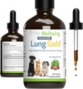 Pet Wellbeing Lung Gold for Dogs & Cats - Vet-Formulated - Lung &amp; Respiratory Immune Support, Open Airways, Easy Breathing - Natural Herbal Suplemento 4 oz (18 ml)