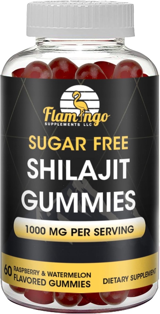 Sugar Free Shilajit Gummies (1000mg Serving)- Natural Himalayan Organic Fulvic Acid Shilajit Suplemento para Hombres y Mujeres -60 Gummy Chews