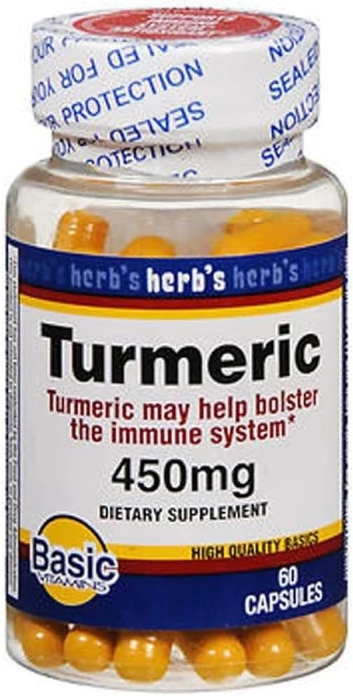 Vitaminas básicas Turmeric 450 mg cápsulas - 60 ct, paquete de 2
