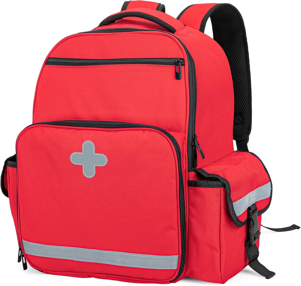 Empty, First Responder EMT Bag for EMS, Camping, Hiking, Home Health, Field Trips, Red (sólo de bebés, diseño patentado)