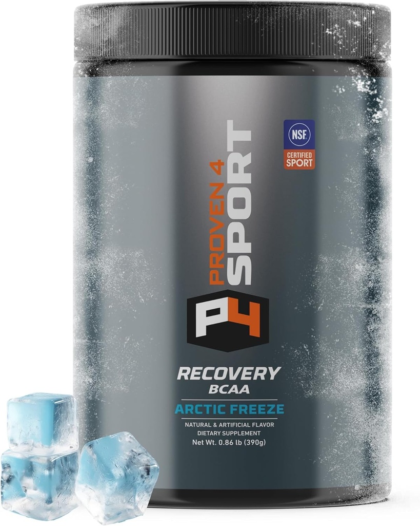 Proven4 Bcaa Post Workout Recovery Powder – NSF certificado para Sport Muscle Recovery Suplementos con electrolitos y aminoácidos Powder Arctic Freeze Flavor 30 Servimientos