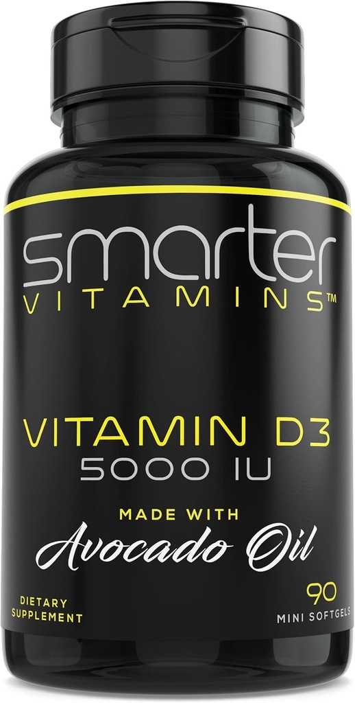 Más inteligente Vitamina D3 5000 UI en Avocado Oil 125mcg - 90 Mini Softgels
