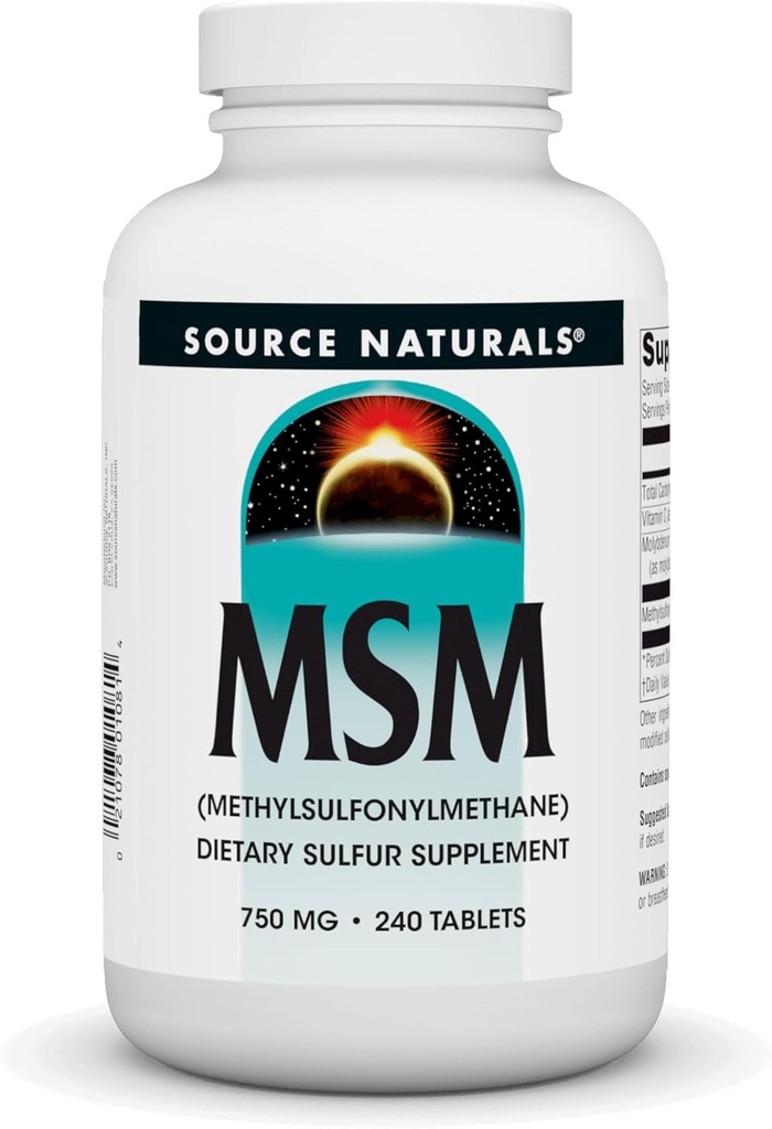 Fuente Naturals MSM (metilmetano), 750mg - 240 Tablets