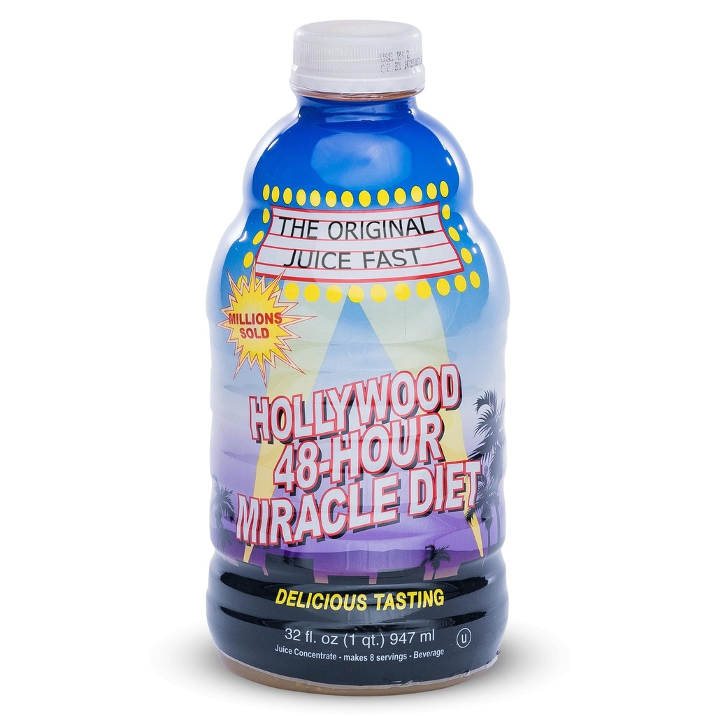 Hollywood diet - 48-Hour Miracle Fruit Juice Cleanse Diet 1-Pack, Detox Cleanse for Weight Loss " Rejuvenation, Food Replacement, Fast Acting Diet, Weight Loss Drink, 32 Fl. Oz.
