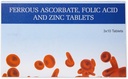 Ferrous Ascorbate and Folic Acid Tablets ← con Zinc tención Suplemento para la Deficiencia de Hierro para Mujeres y Hombres ← Energía e Inmunidad Booster ← 30 Tablets