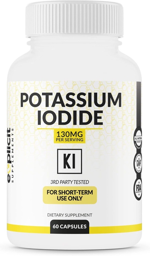 Potasio Iodide 130mg Dose - 30 Servings - Thyroid Support ' Defense