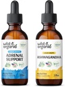 Wild &amp; Organic Adrenal Support Tincture 2 fl oz &amp; Ashwagandha Tincture 2 fl oz