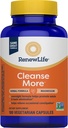 Renew Life Detox Cleanse Más, Reduce la regularidad de los sofocantes y de las restantes, Alivio del estreñimiento de la noche, Soya, lácteo y sin gluten, 100 cápsulas