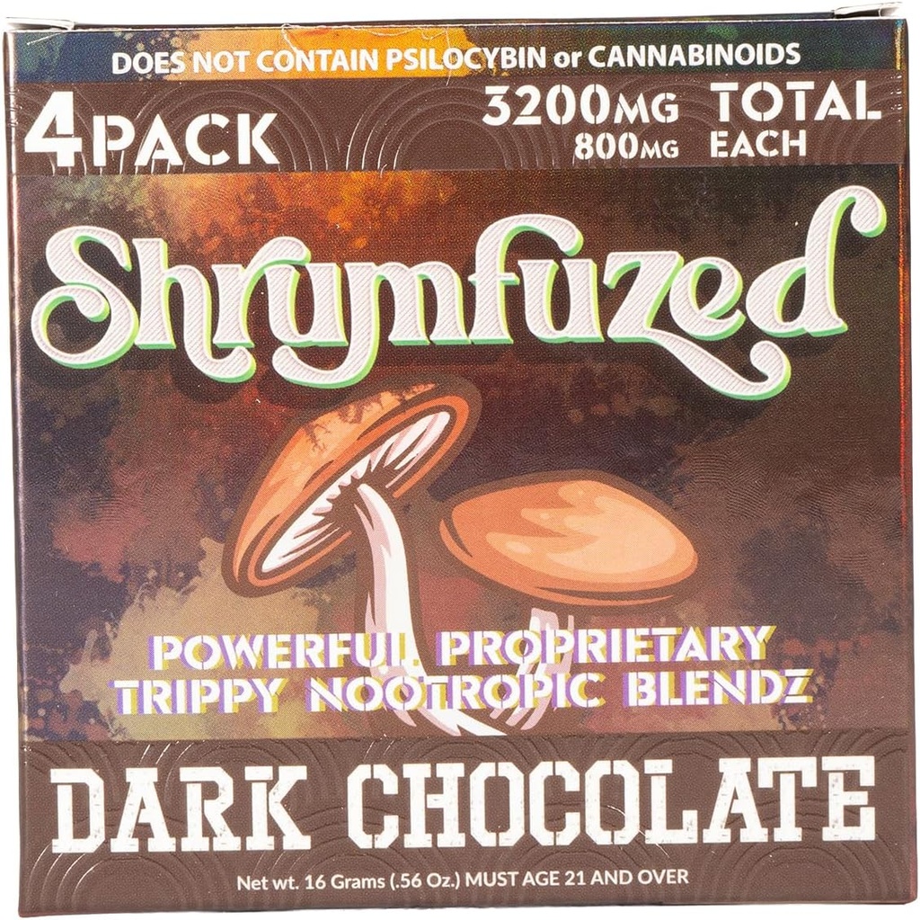 Gummy Nootropic Propietario 3200mg - Mane de León, Reishi, Chaga y Cordycep Nootropic Tripee Mushroom Blend (4, Chocolate Oscuro)
