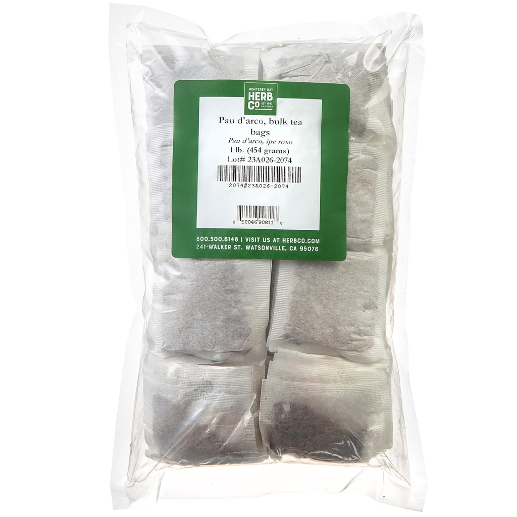 Monterey Bay Herb Co. Pau D’arco Herbal Tea ← All-Natural &amp; Caffeine Free ← Aproximadamente 200 Tea Bags latitud 1 LB