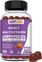 Vegetariano Gummy Multivitamina para Hombres Mujer - Daily Men & Mujer Multivitamina con vitaminas: A C D E B6 B12, Biotina & Zinc - Vitamina Completa Fórmula - 90 Cuenta