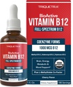 BioActive Vitamin B12 1000 mcg ANTE Contiene 3 BioActive Forms B12 Plus Methylfolate Cofactor - Methyl B12, Adenosyl B12 & Hydroxy B12 ANTE Sublingual Form, Cherry Flavor, Organic, Vegan (180 Servings)