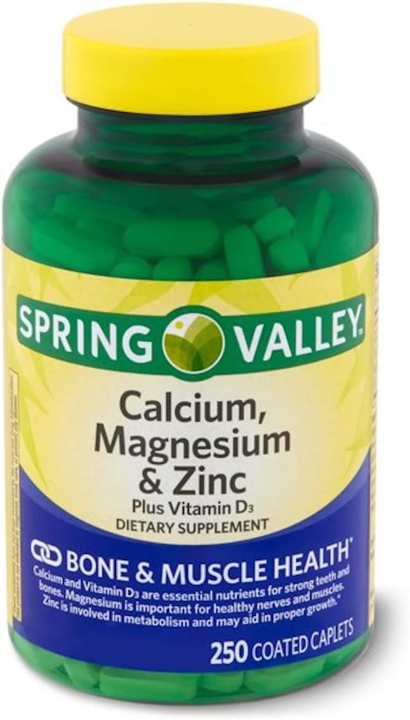Valle de Primavera - Magnesio de Calcio y Zinc, Más Vitamina D3, 250