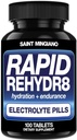 Tablas de electrolitos de rehidratación rápida 100 cápsulas – Ayuda de píldoras de hidratación en la prevención de calambres y apoyos resistencia muscular y recuperación - 100 cápsulas fáciles de absorber