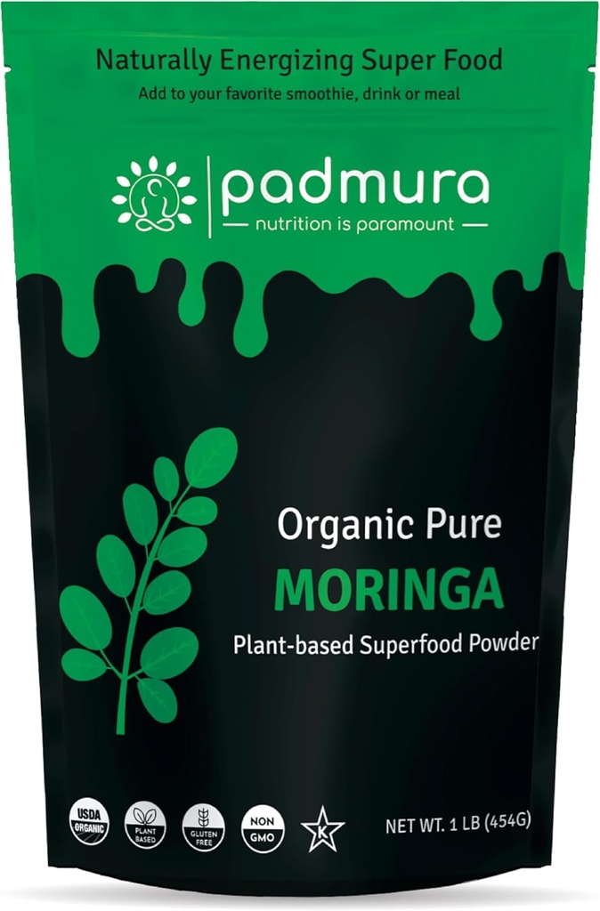 Orgánica Moringa Powder 16 OZ - 1 LB ← Moringa Oleifera Leaf Powder Natural Superfood Silencio USDA Orgánica Certificada Silencio Kosher Silencio No MMO Silencio Gluten Libre Silencio Vegan