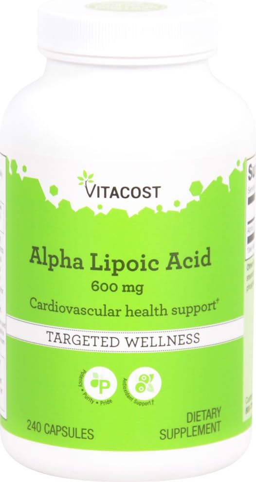 Ácido Alfa Lipoico Vitacost - 600 mg - 240 cápsulas